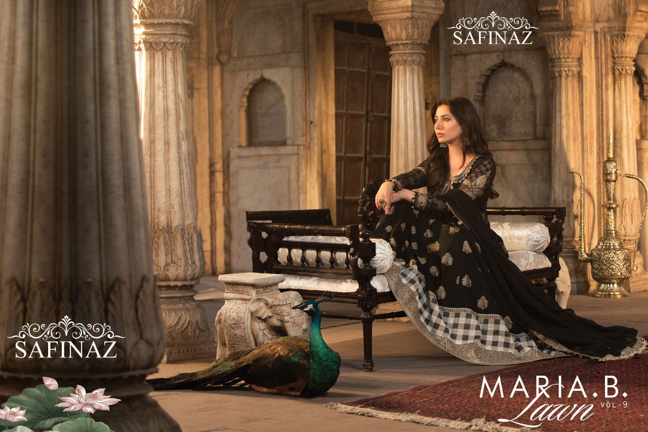 Safinaz Maria B 9 Latest Designer Festive Wear Lawn Cotton Embroidery Pakistani Salwar Kameez